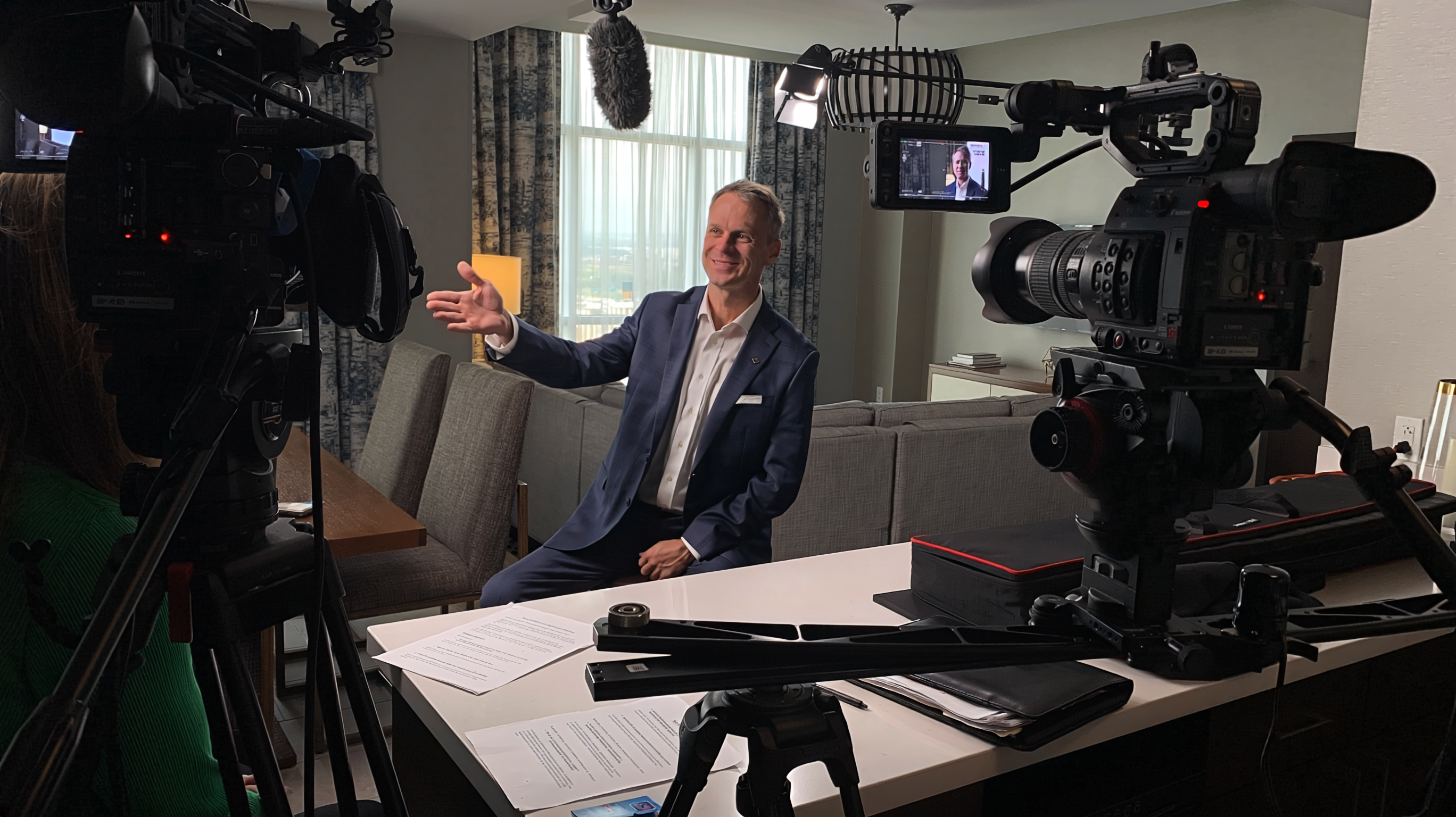 Behind the scenes of a Shine 49 Video Marketing shoot in DFW